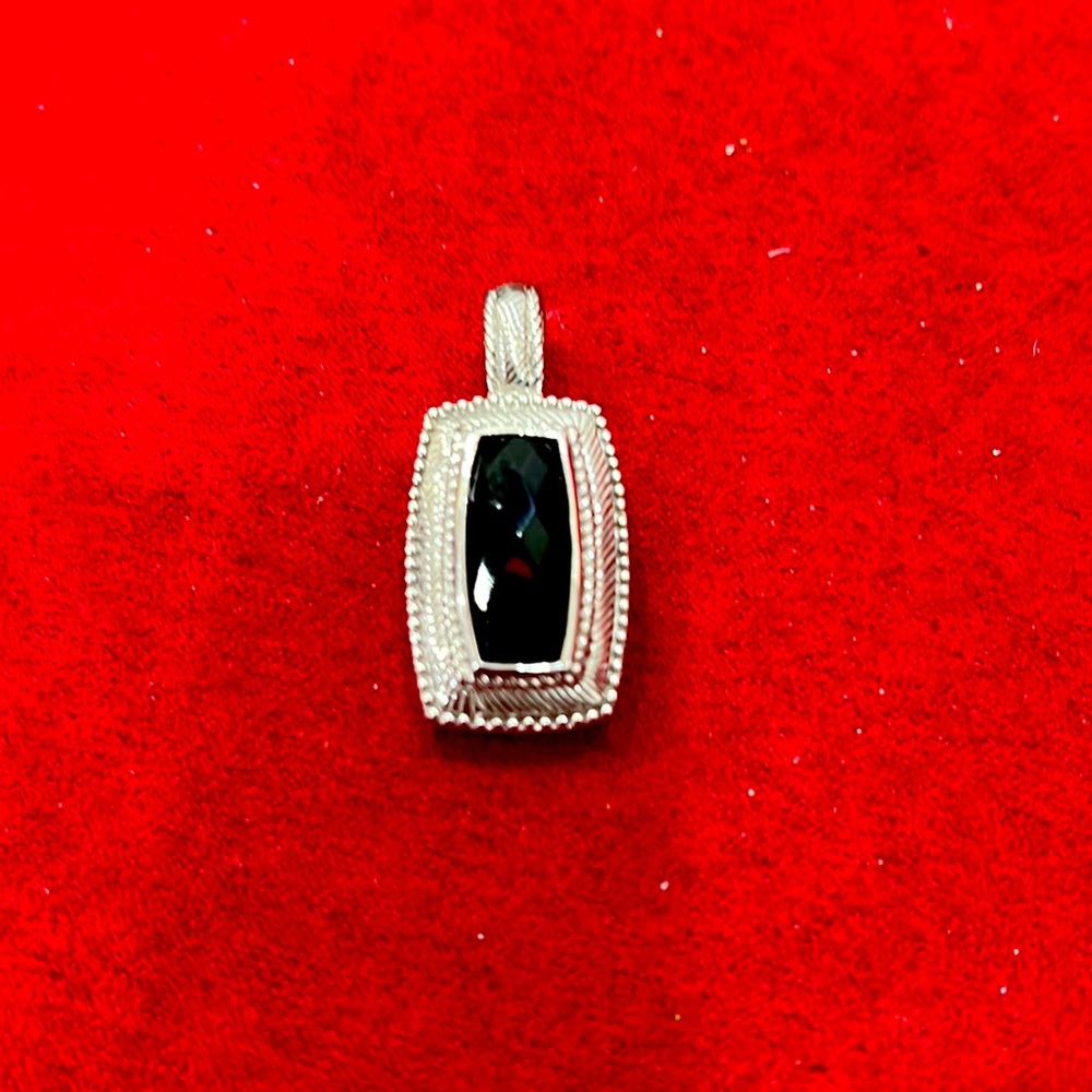 Beautiful Judith Ripka enhancer/slide with black semi precious stone